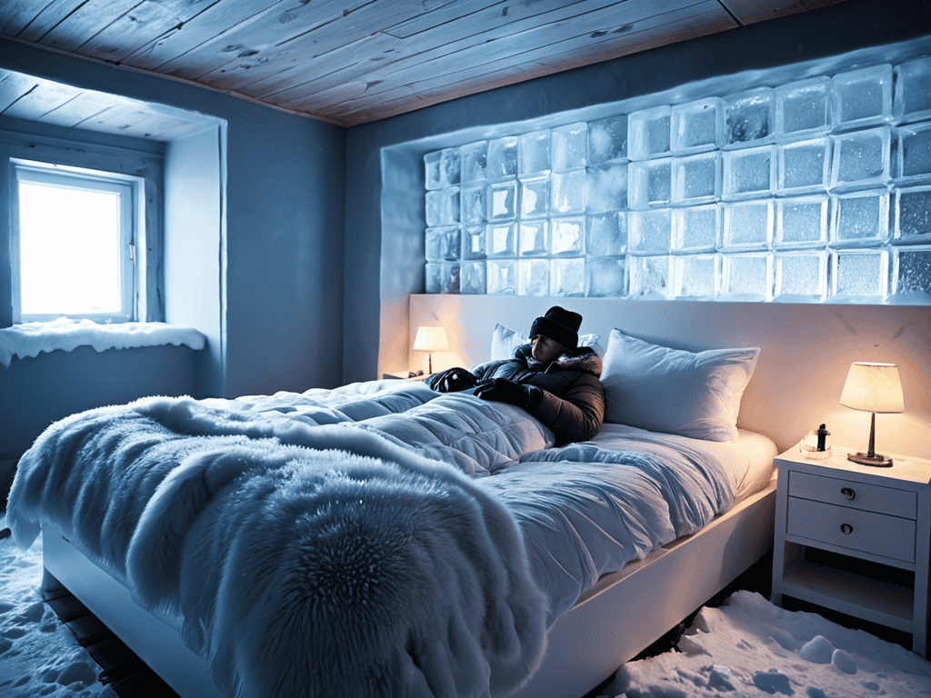 Sleeping in an Ice Hotel scene