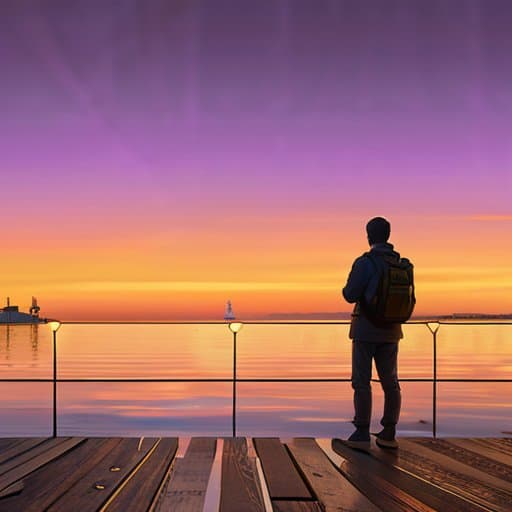 Anchoring the Future: twilight harbor tech stroll